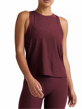 Beyond Yoga Featherweight Rebalance Tank in Midnight Burgundy Heather
